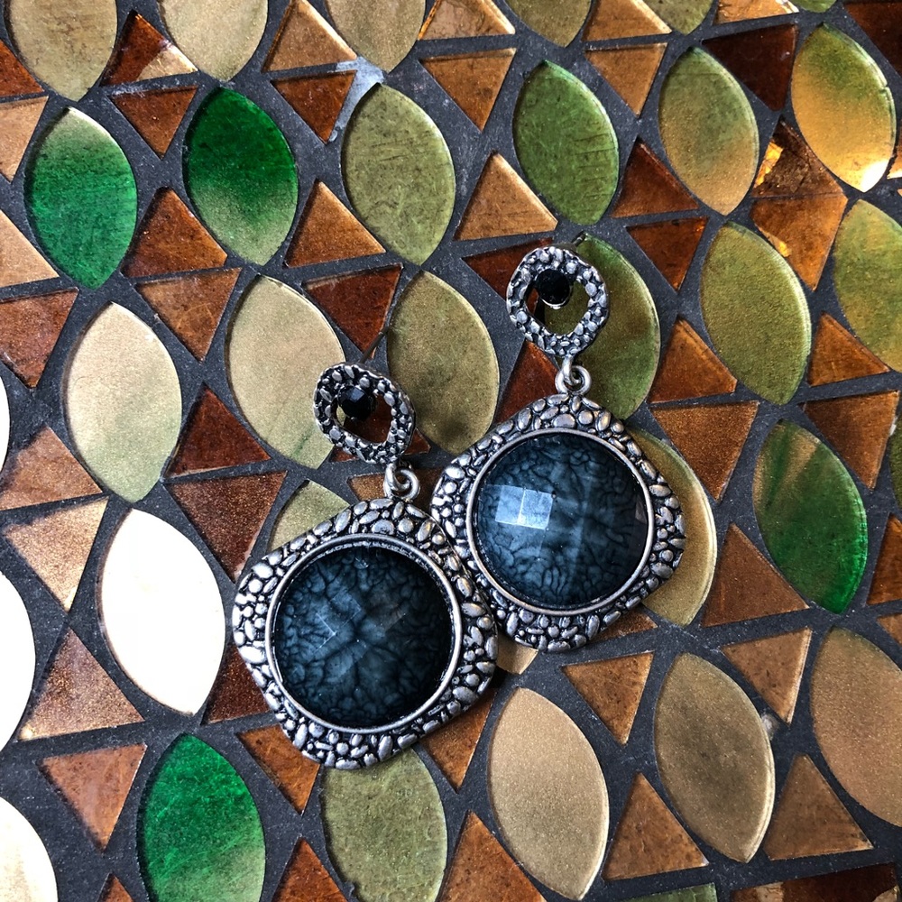 Black and Silver Earrings